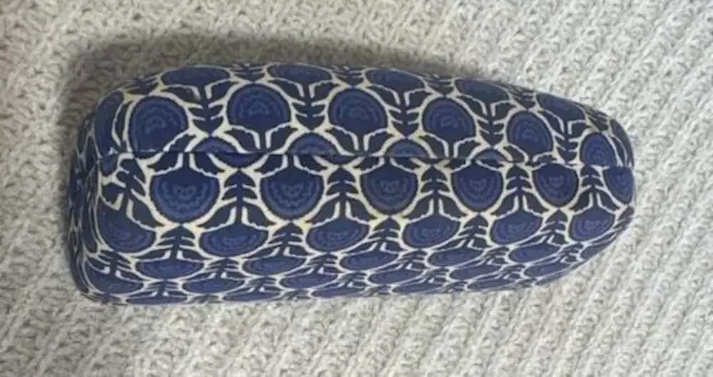Vera Bradley Sunglasses or Eyeglasses Case, Painted Medallions Blue Gray